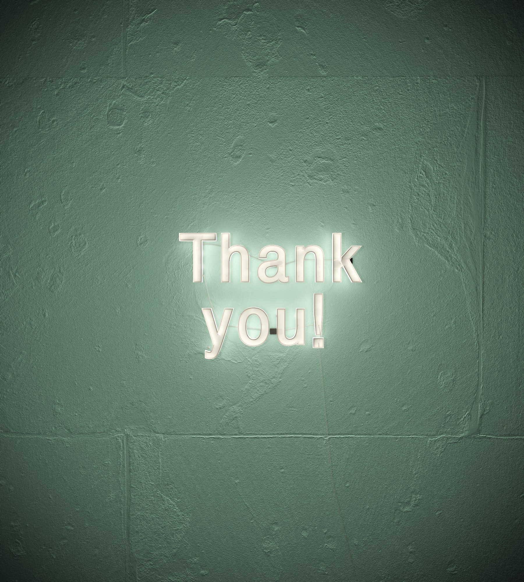 Thank you sign on wall